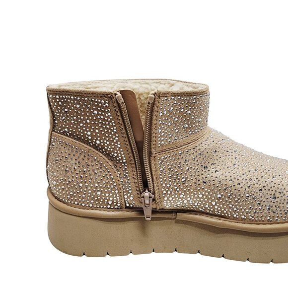 Wild Fable Womens Gold Glitter Studded Shearling-Lined Ankle Boots Size 10 - Picture 11 of 11